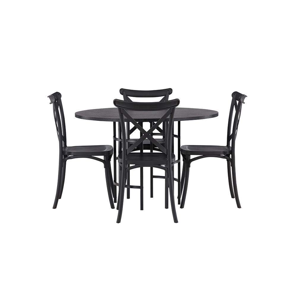 Matgrupp Venture Home Copenhagen Ø 115 cm med 4 Crosett Stolar