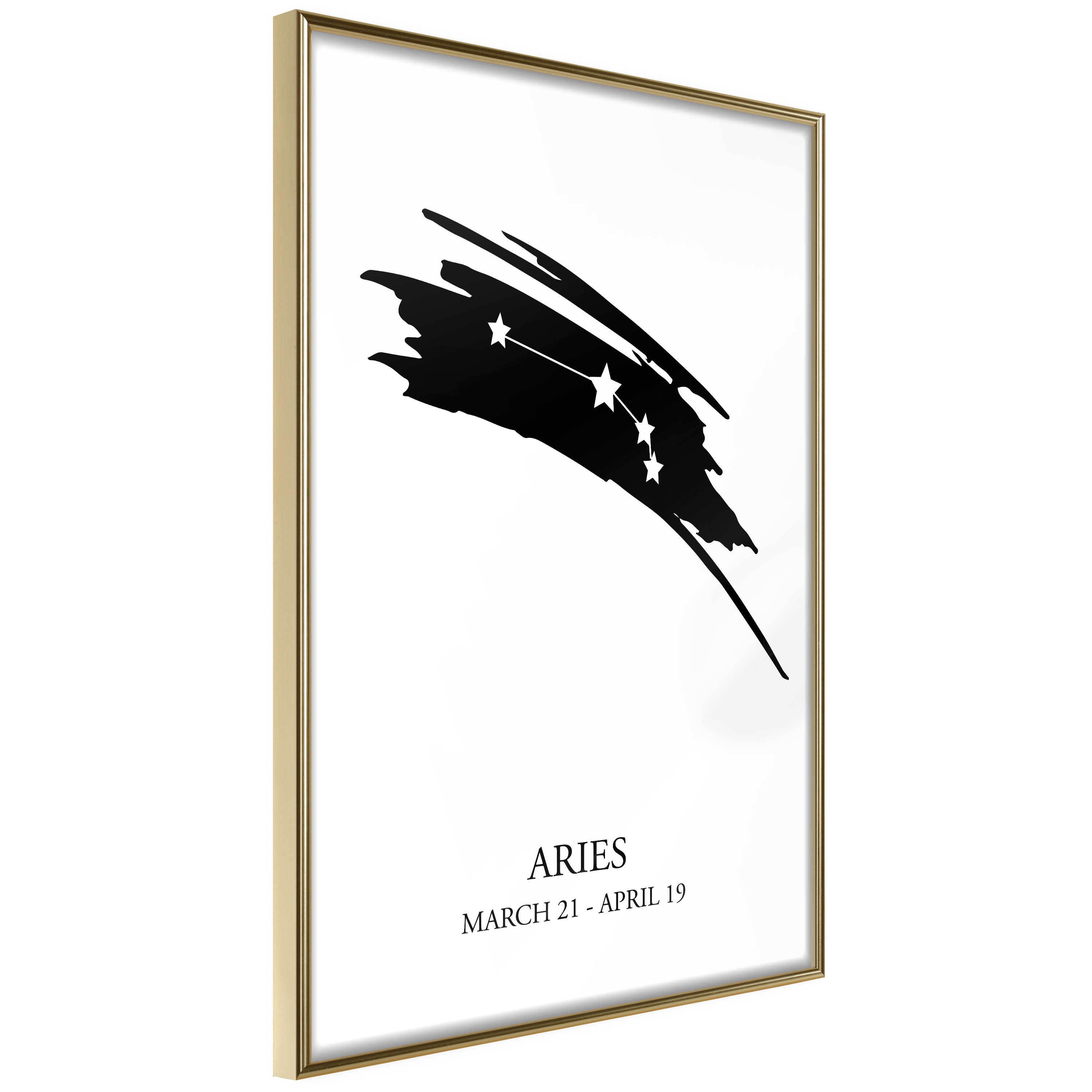 Affisch - Zodiac Signs: Aries [Poster] 40x60 Guld ram, 40x60 cm
