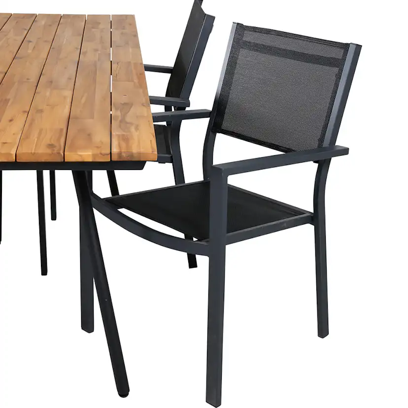 Matgrupp Venture Home Chane med 4 Curz Stapelbara Matstolar
