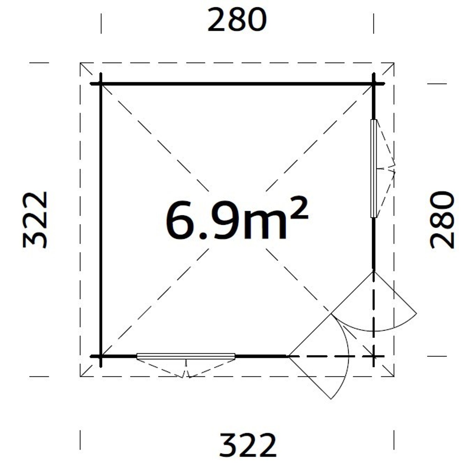 Melanie 6,6 m2 Grå dippad