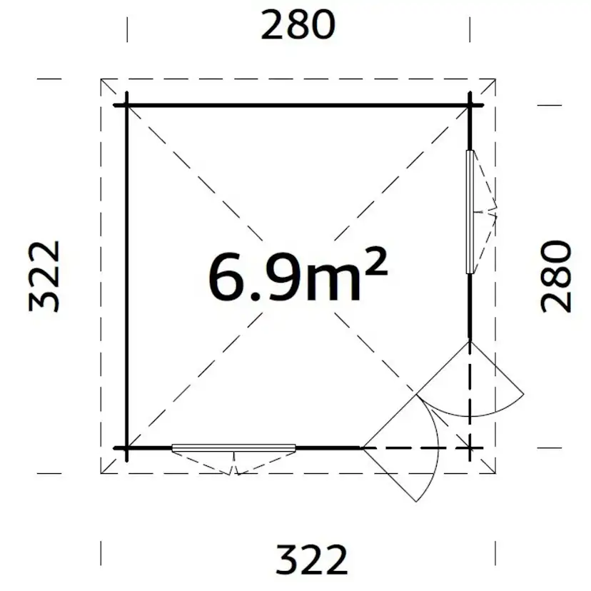 Melanie 6,6 m2 Grå dippad