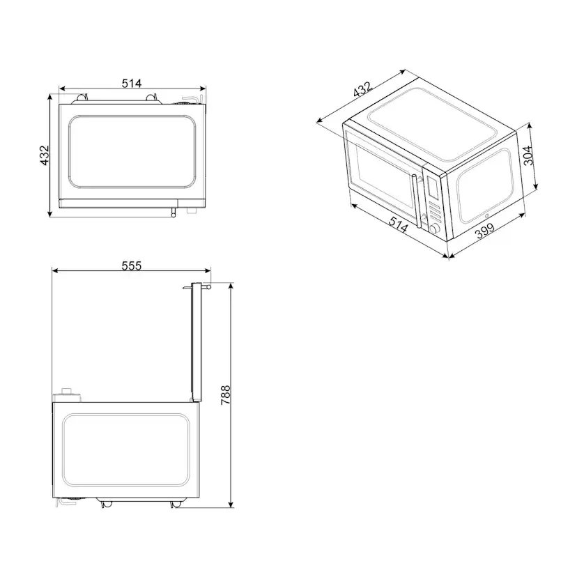 Mikrovågsugn Smeg Universal MOE25X Rostfri Fristående Micro med Grill