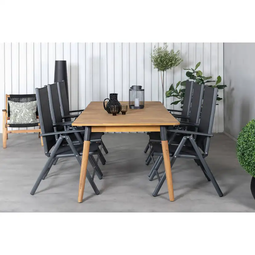Matgrupp Venture Home Julian Matgrupp Utomhus 210cm med 6 Break Positionsstolar