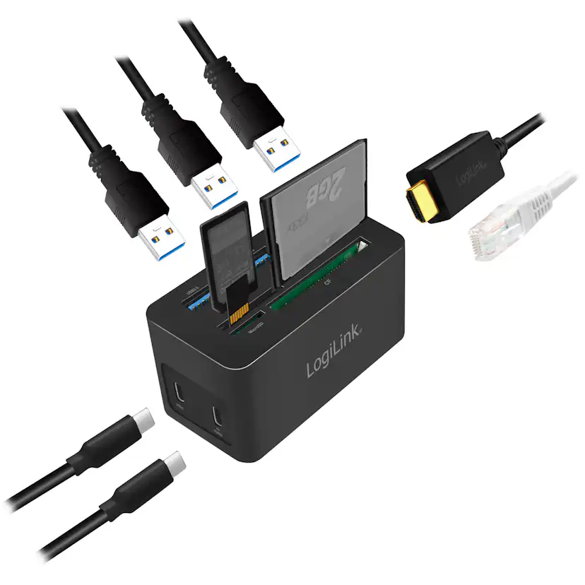 PC-/Mac-minidocka LogiLink HDMI, USB-C, USB