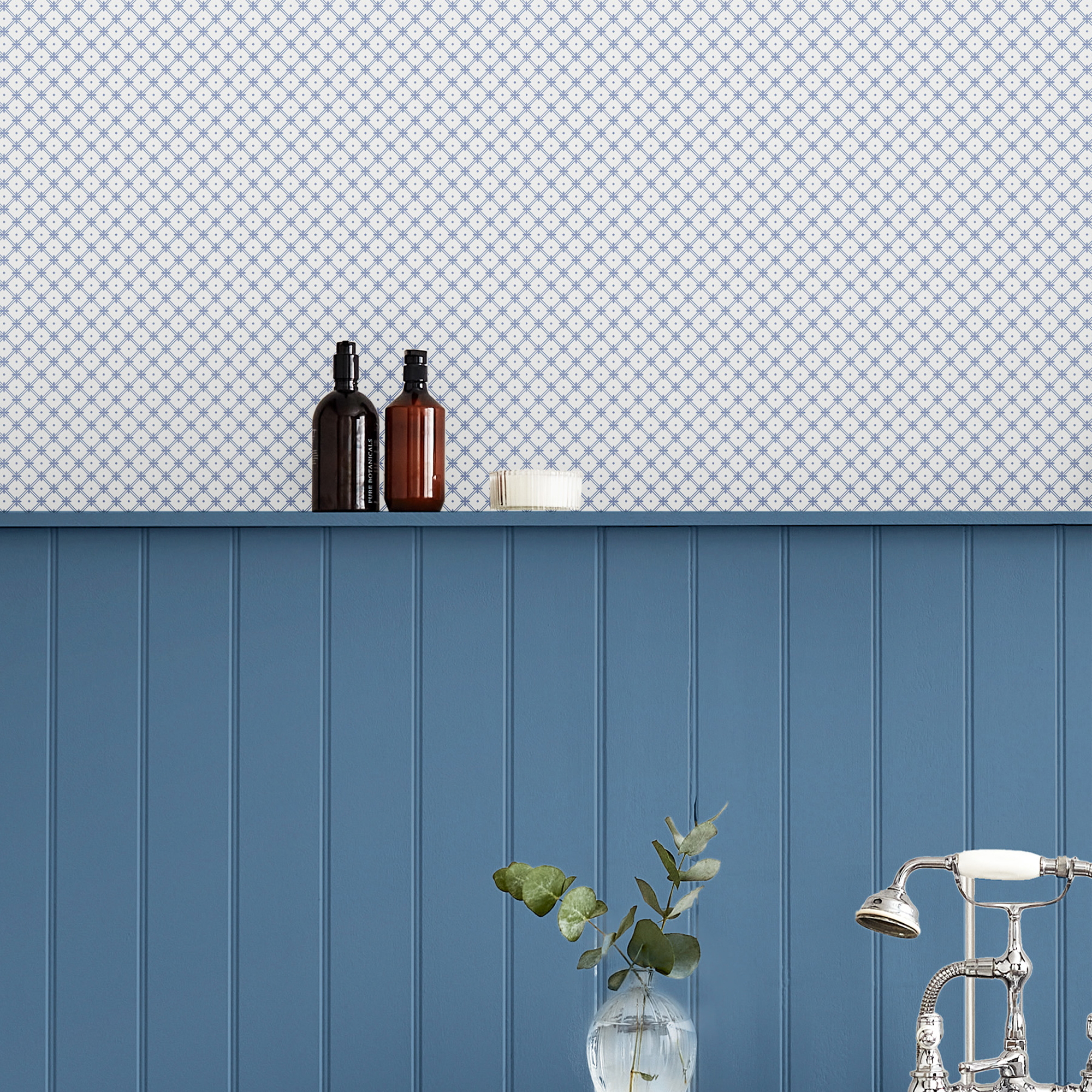 Tapet Laura Ashley Wickerwork Dark Seaspray Blå 120135