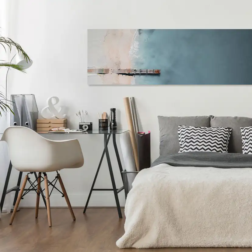 Tavla Arkiio Sea And Wooden Bridge Grey