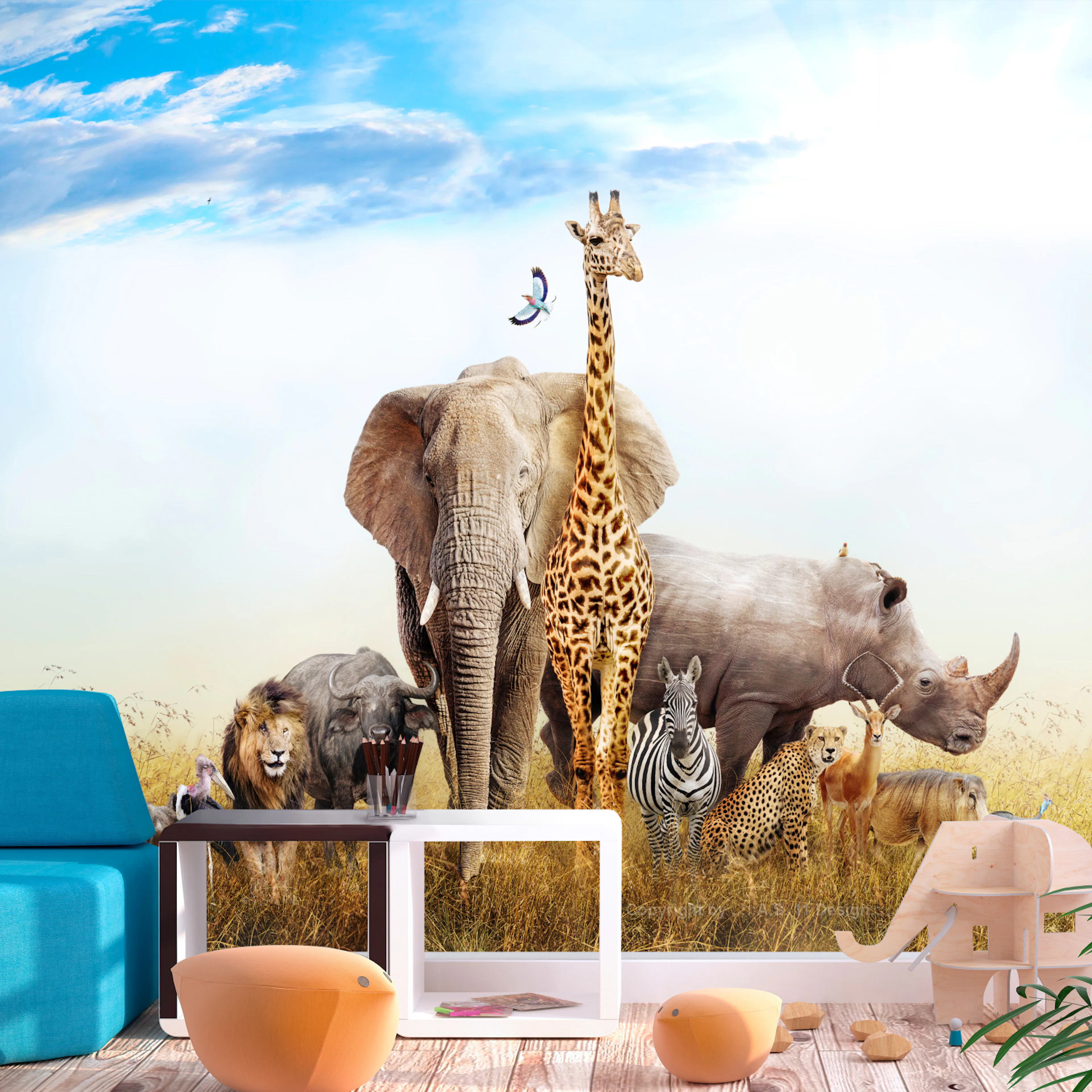 Fototapet - Fauna of Africa 450x315 450x315 cm