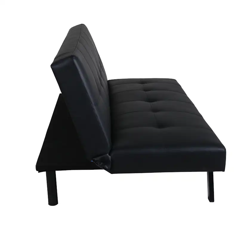 Bäddsoffa Venture Home Bodil Svart Konstläder 2-sitssoffa 180x80x55 cm 1 Sovplats