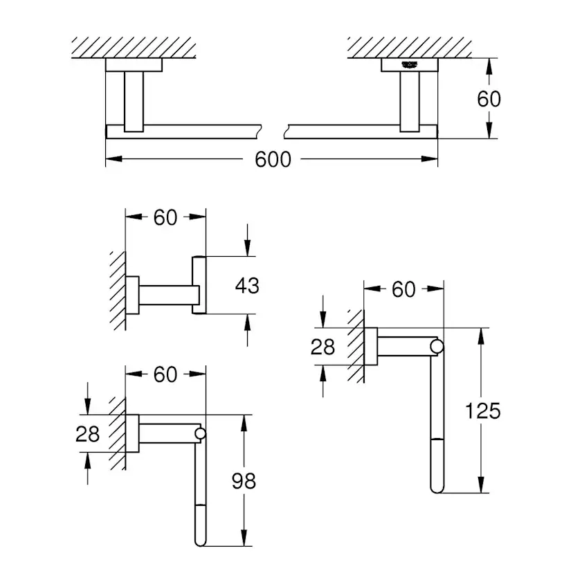 Tillbehörsset Grohe Essentials 4-in-1 40778001