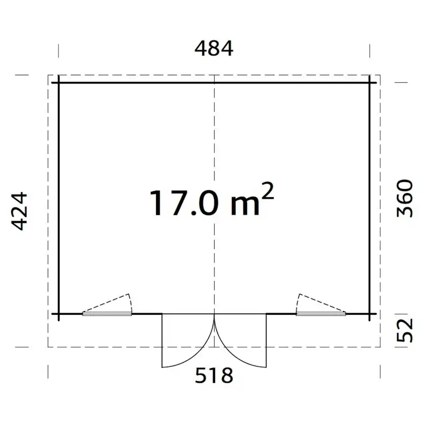 Klara 17,0 m2 Brun dippad