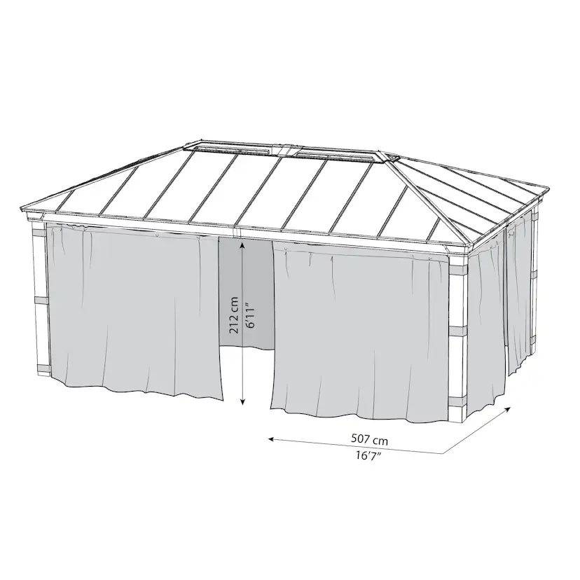 Gardinset Canopia by Palram Till Dallas Paviljong 3,6 x 6 m