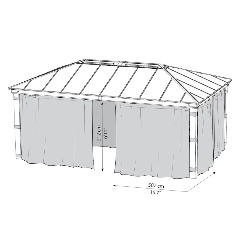Gardinset Canopia by Palram Till Dallas Paviljong 3,6 x 6 m