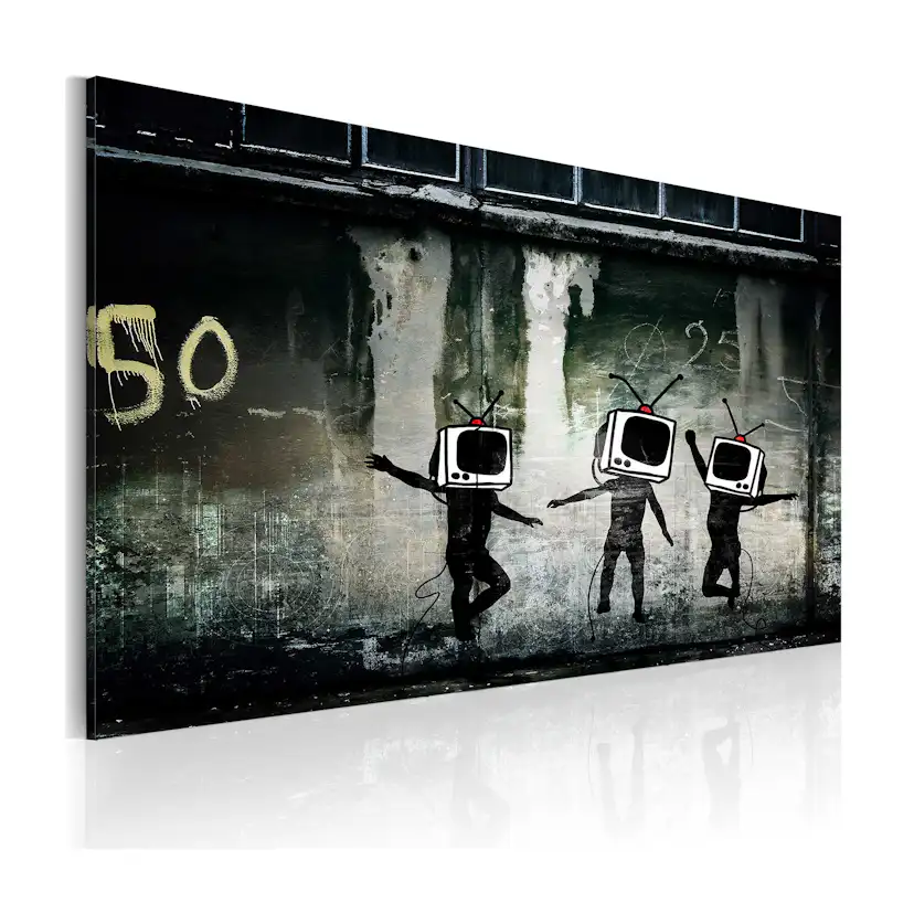 Tavla Arkiio TV Heads Dance Banksy 60x40