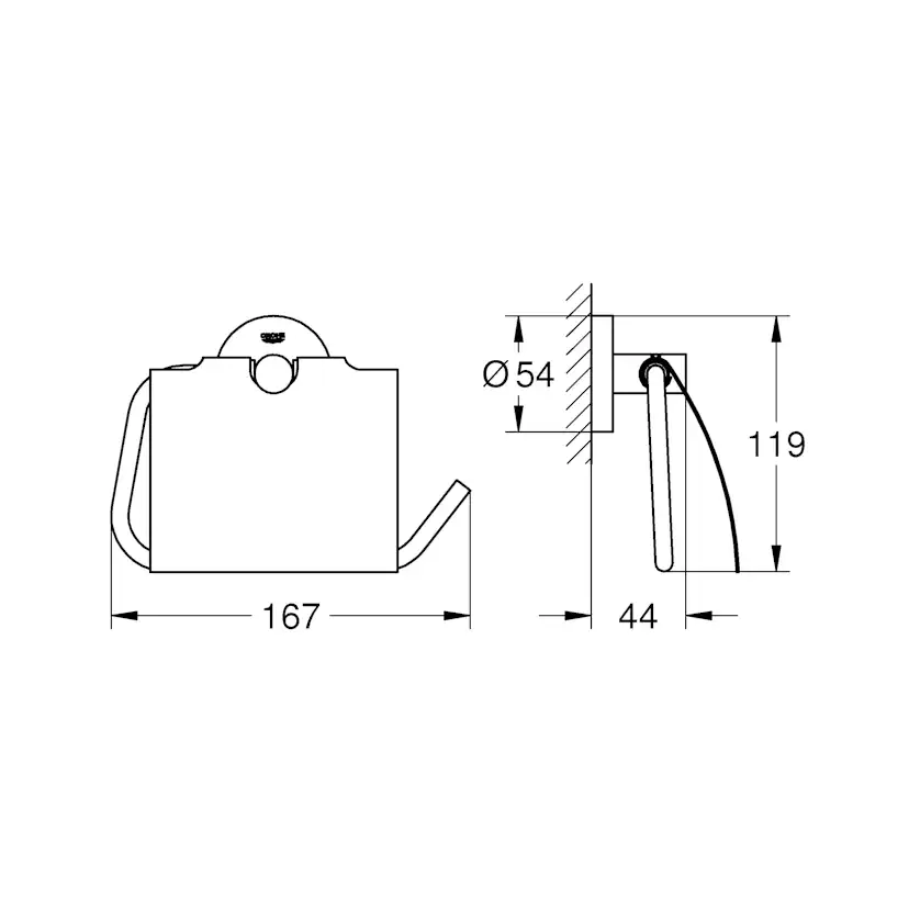 Toalettpappershållare Grohe Essentials Med Lock