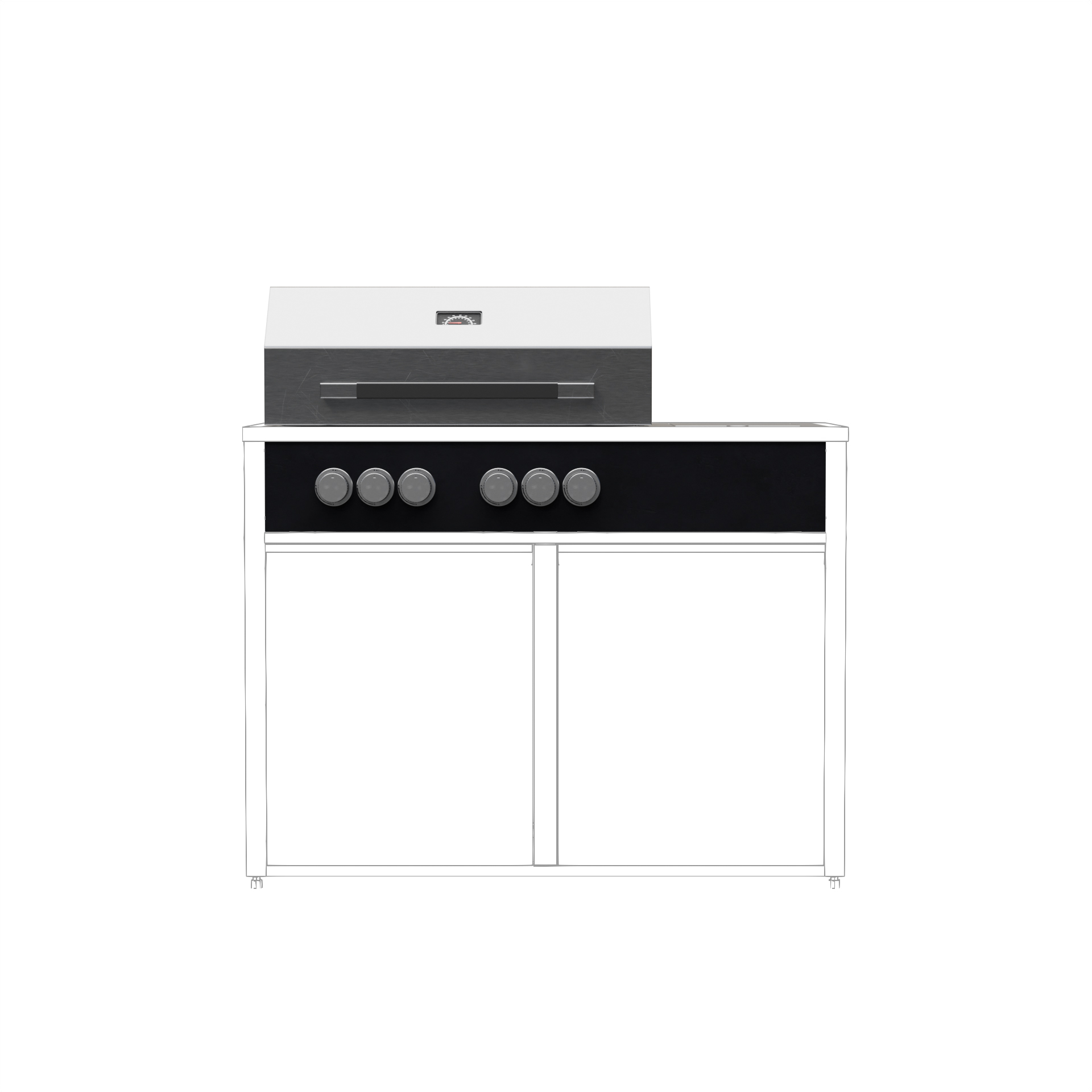 Gasolgrill Skotte Kitchen Rostfri 4 Brännare Till Utekök
