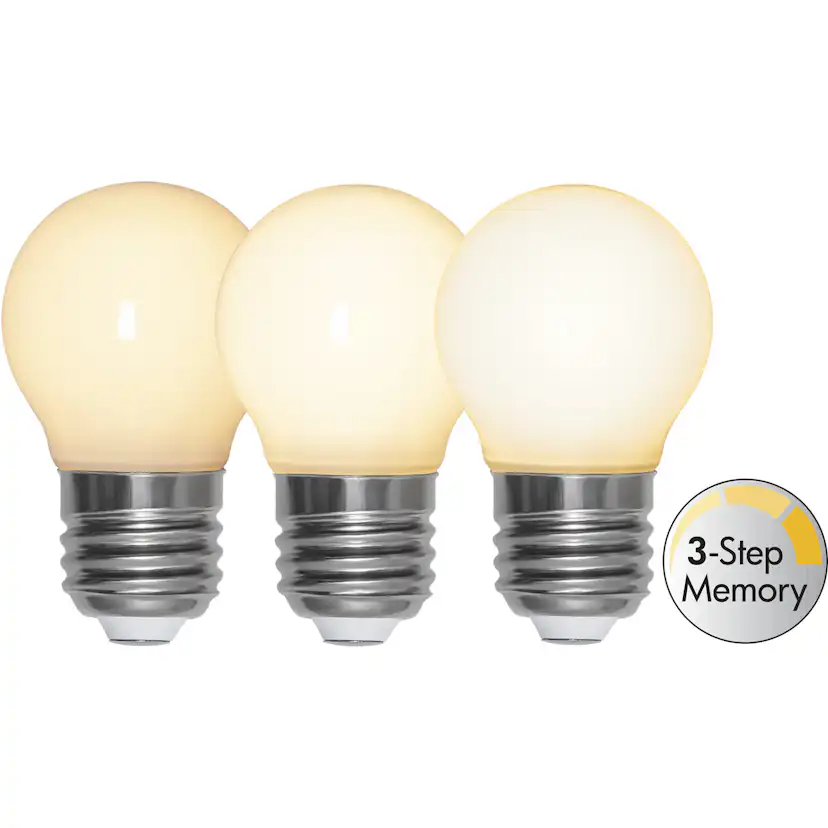 LED-lampa Star Trading Filament E27 G45 Opal RA90 3-step Memory Dimbar 4W