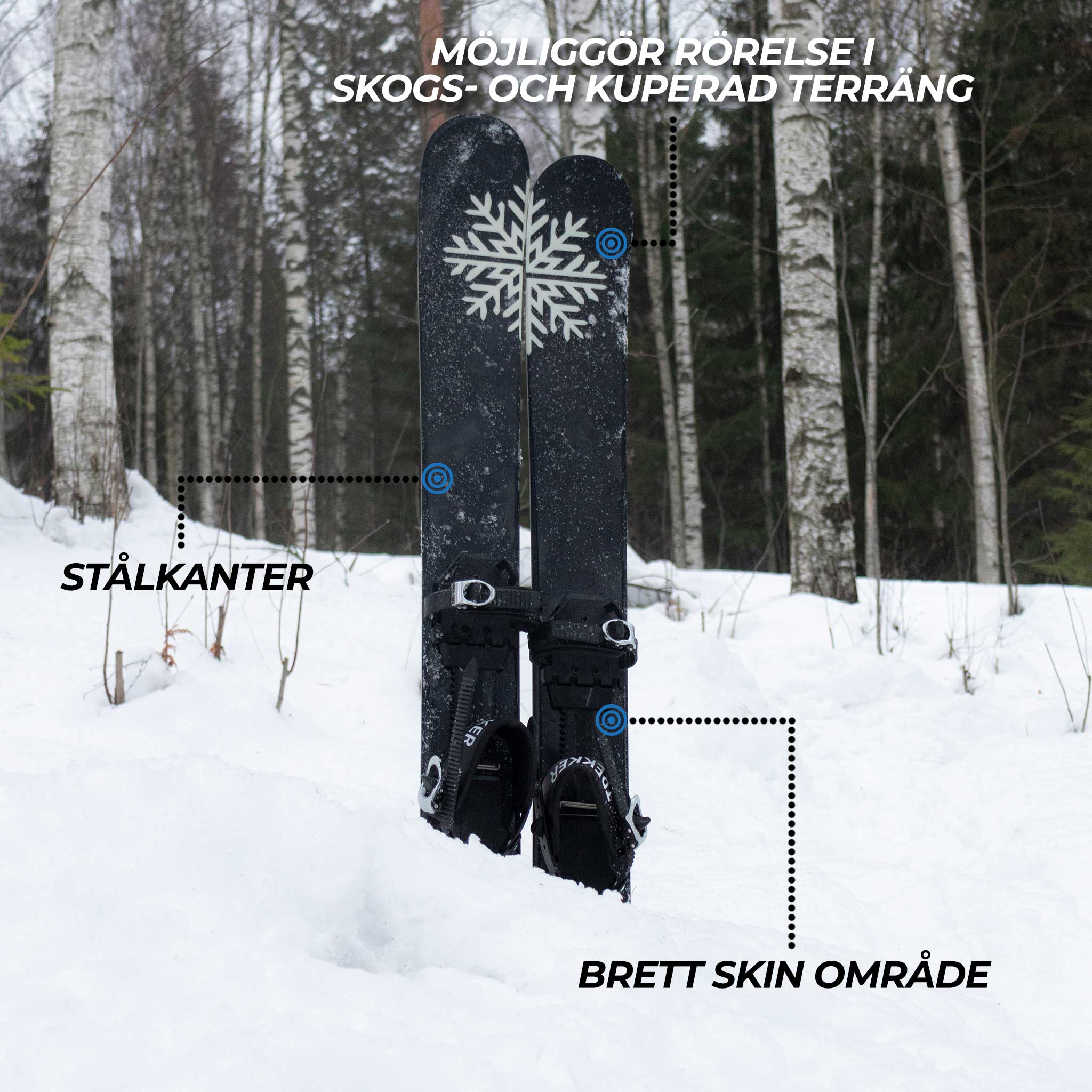 Turskidor Trekker 130 cm Med Bindningar