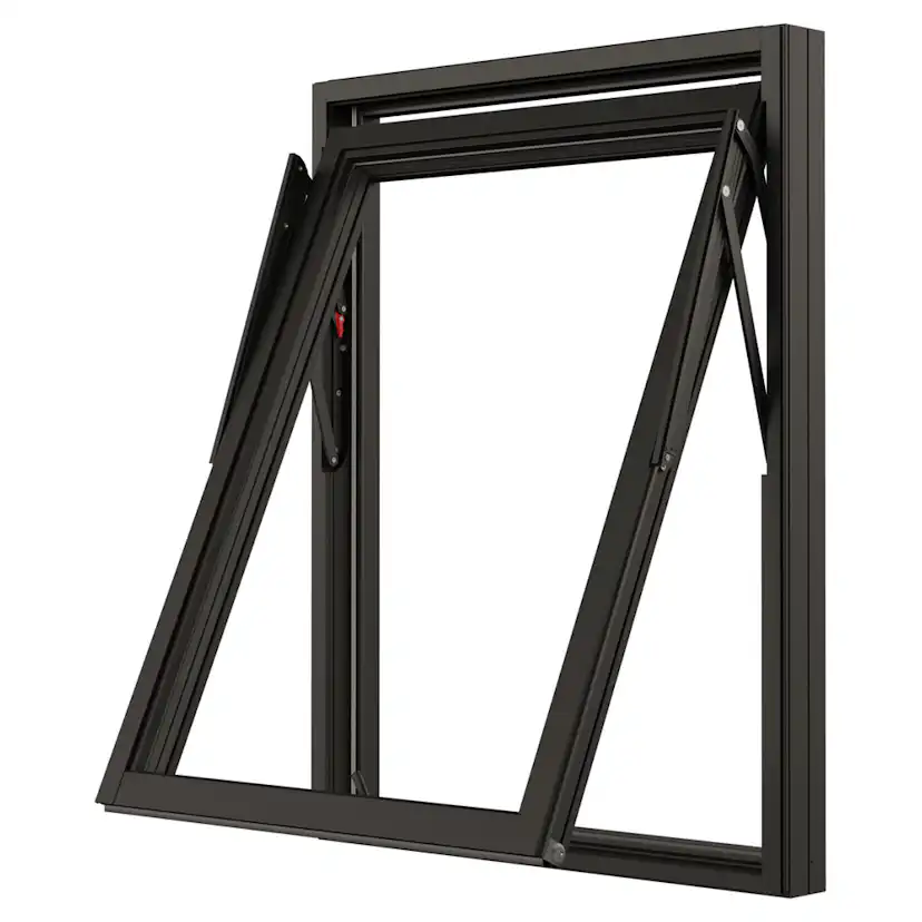 Vridfönster NorDan Svanenmärkt NTech 3-Glas Aluminium BlackLine Svart