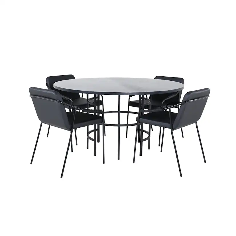 Matgrupp Venture Home Wien med 4 Tjärö Stolar Konstläder