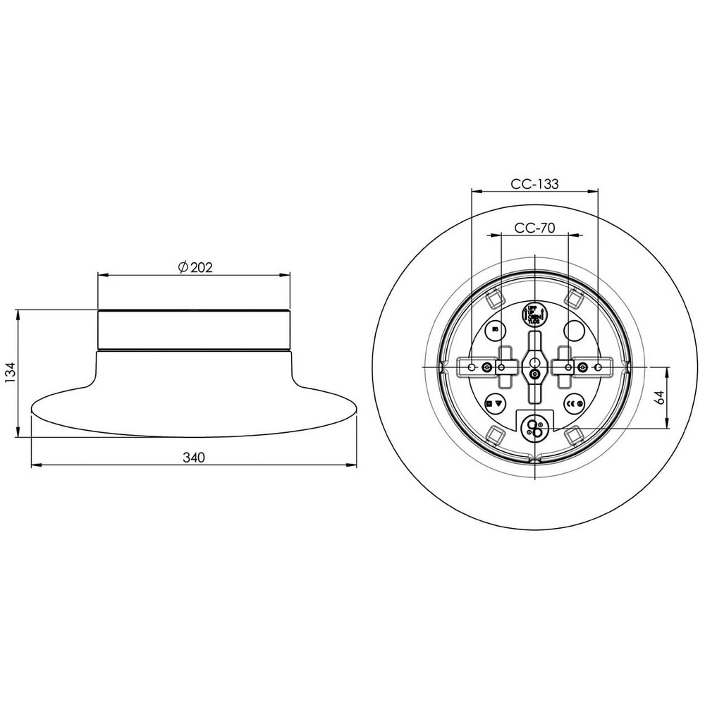 Vägg-/Taklampa Ifö Electric Cairo L IP44 Rak 13W LED