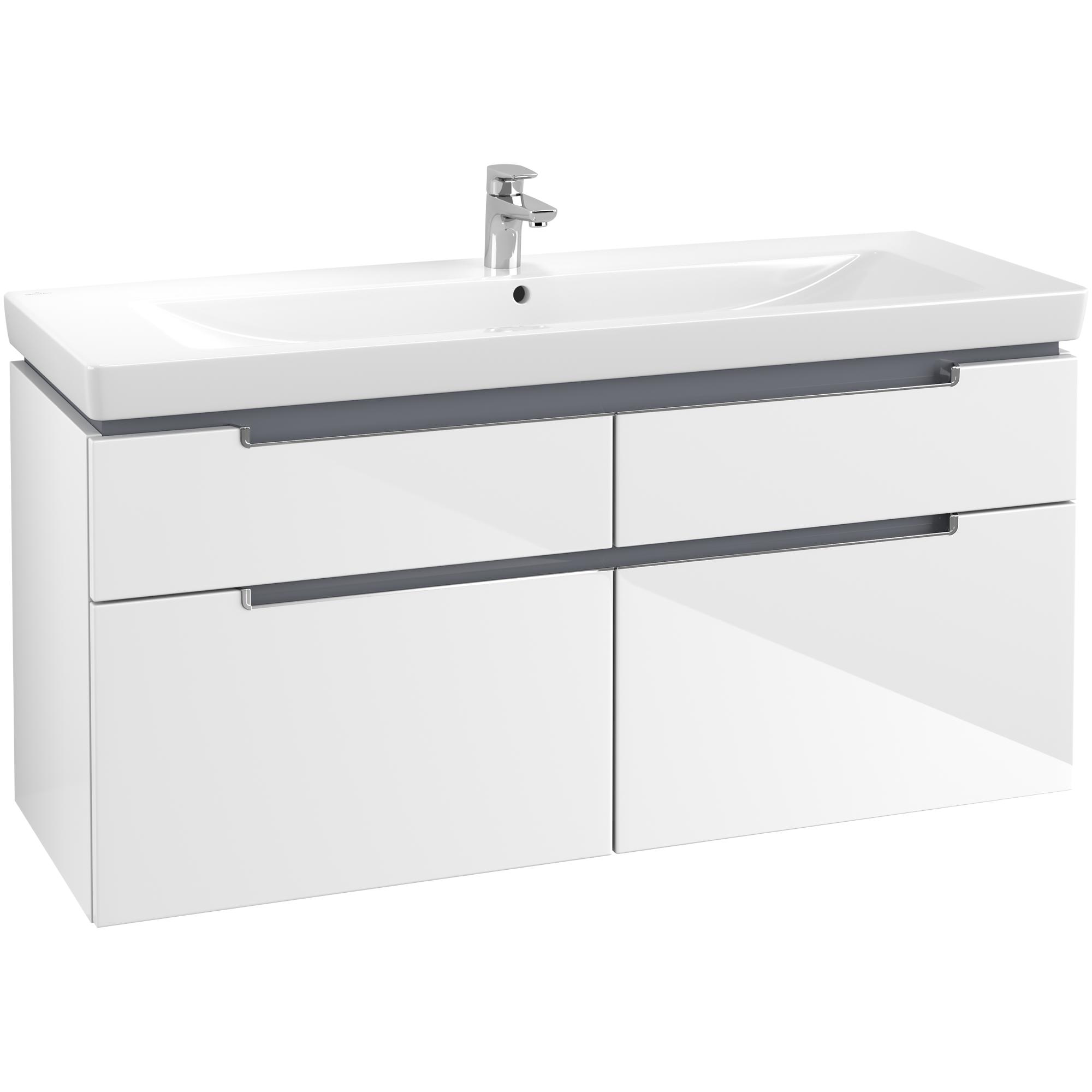 Tvättställsskåp Villeroy & Boch Subway 2.0 med 4 Lådor för Skåpstvättställ