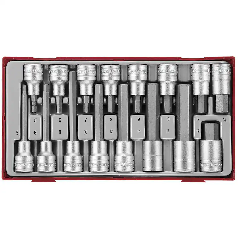 Insex hylsbitssats 16 delar med 1/2 tum fyrkantsfäste Teng Tools TTHEX16
