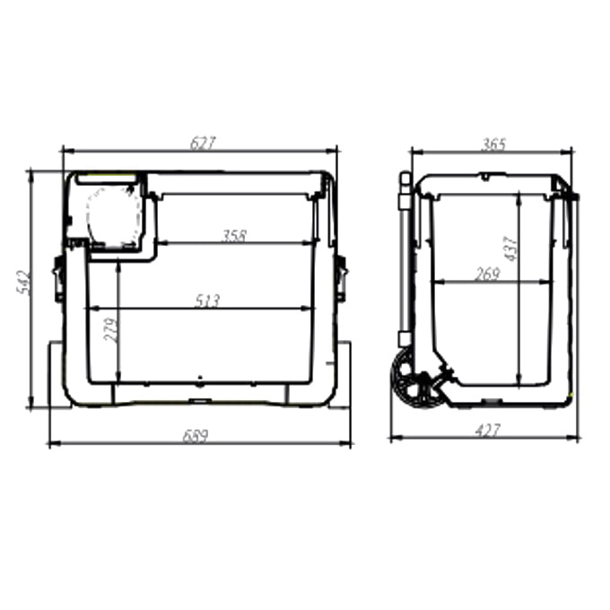 Campingkyl Frezzer Pro 52L 12/24V 230V Med Frys
