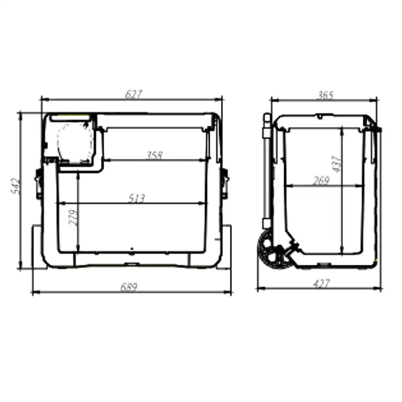 Campingkyl Frezzer Pro 52L 12/24V 230V Med Frys