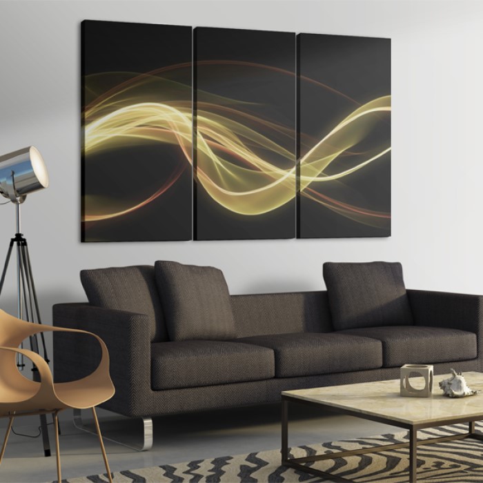 Tavla Arkiio A Bright Smoke On A Black Background 60x40