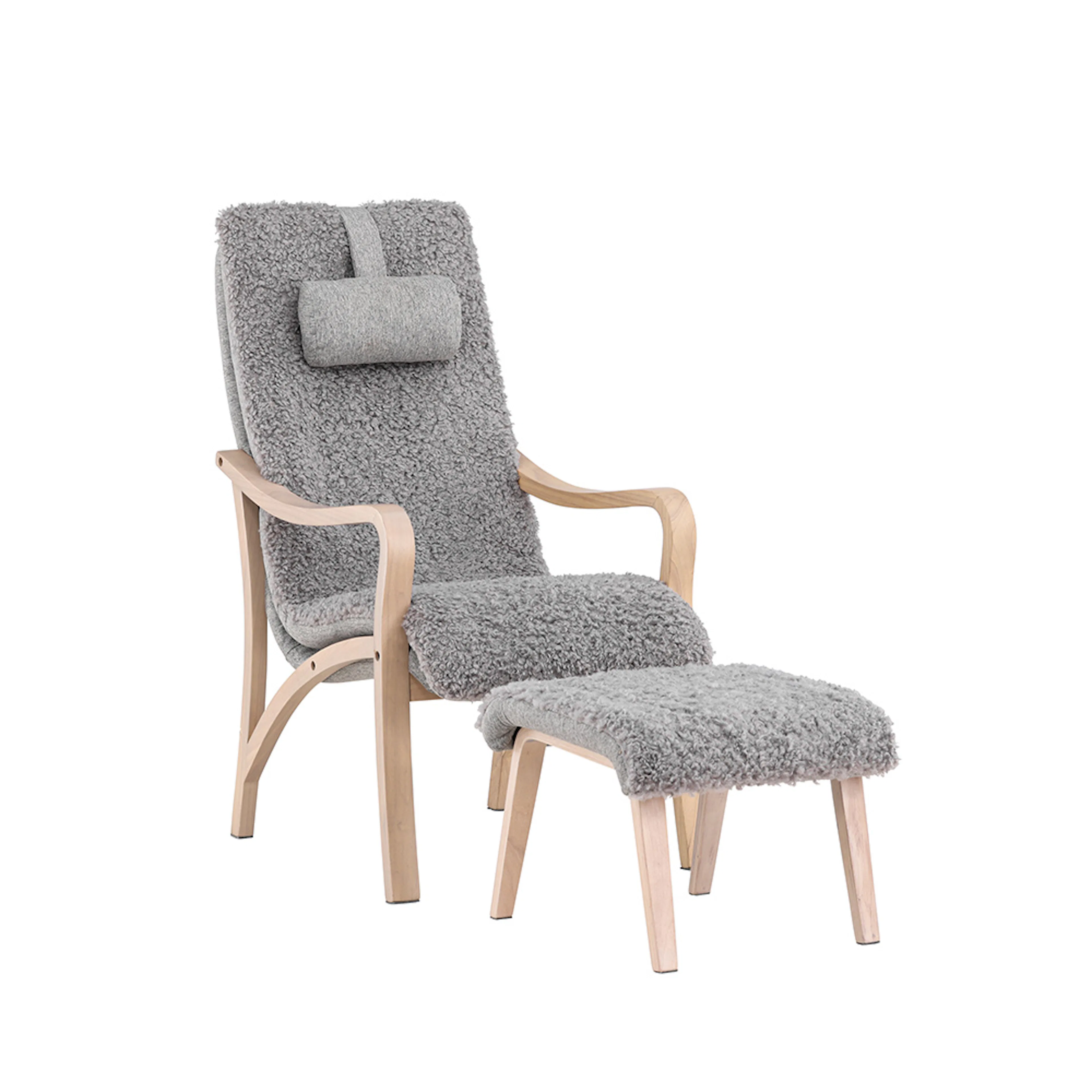 Fårö Lounge Chair - Oak Veneer / Light Grey Ljusgrå