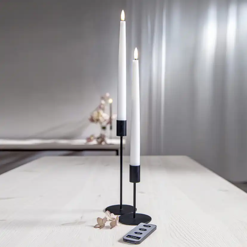 LEDAntikljus2p Flamme Slim Vit