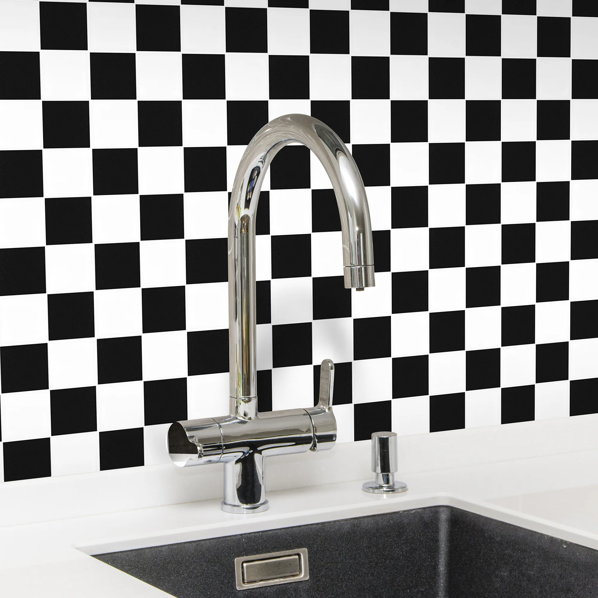 Klinkermosaik Arredo Titan Mix Svart/Vit Matt 5x5 cm