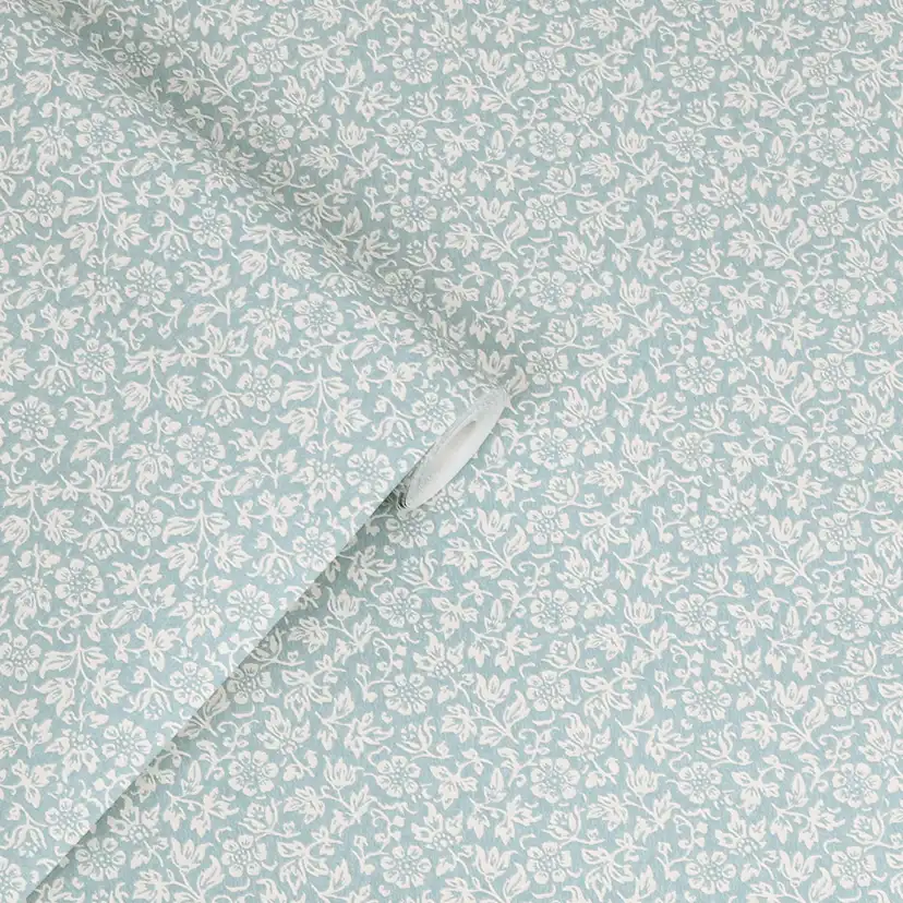 Tapet Laura Ashley Sweet Alyssum Pale Seaspray Blå 121078