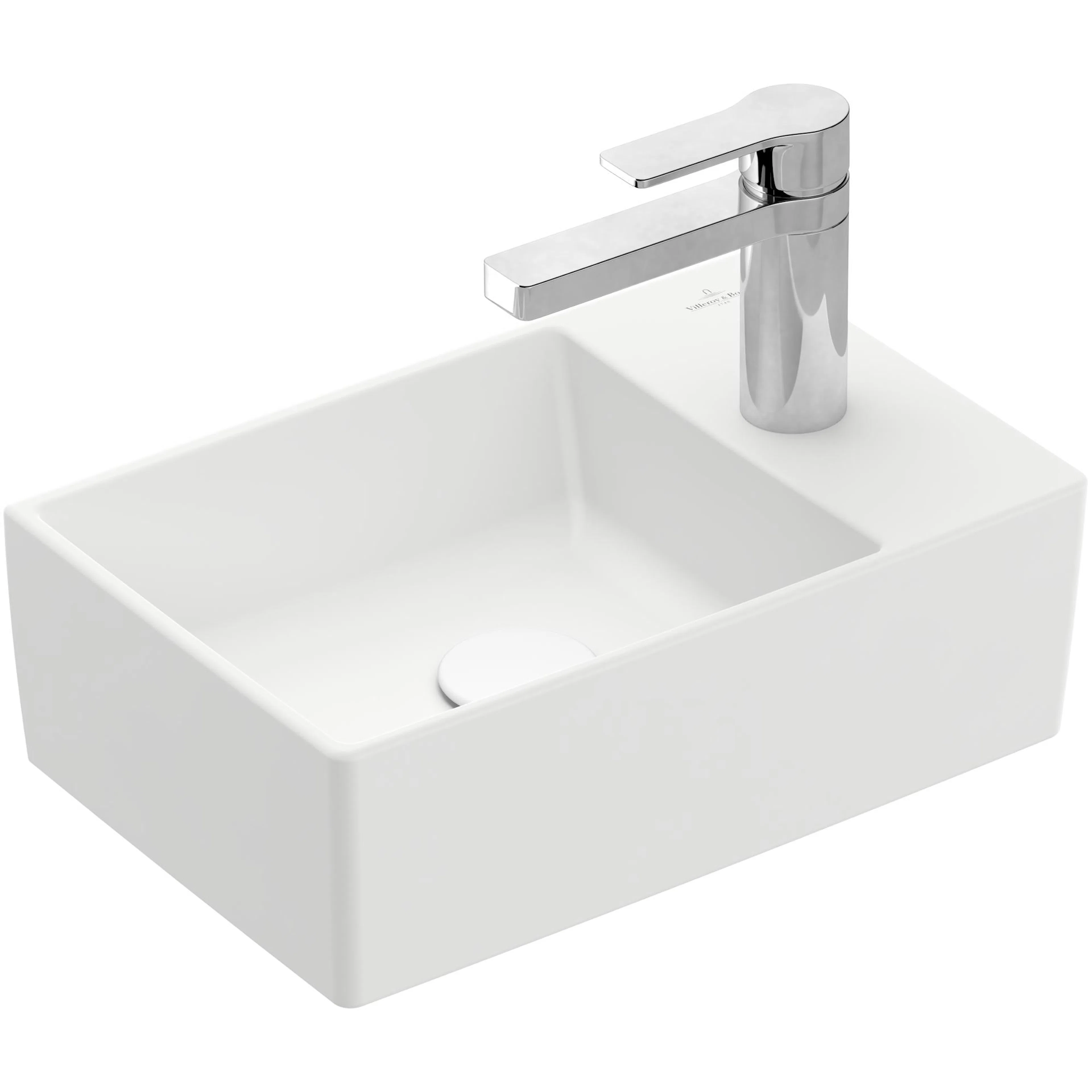 Tvättställ villeroy & Boch Memento 2.0 43234GRW Stenvit CeramicPlus, för Enhålsblandare, Undersida: Polerad