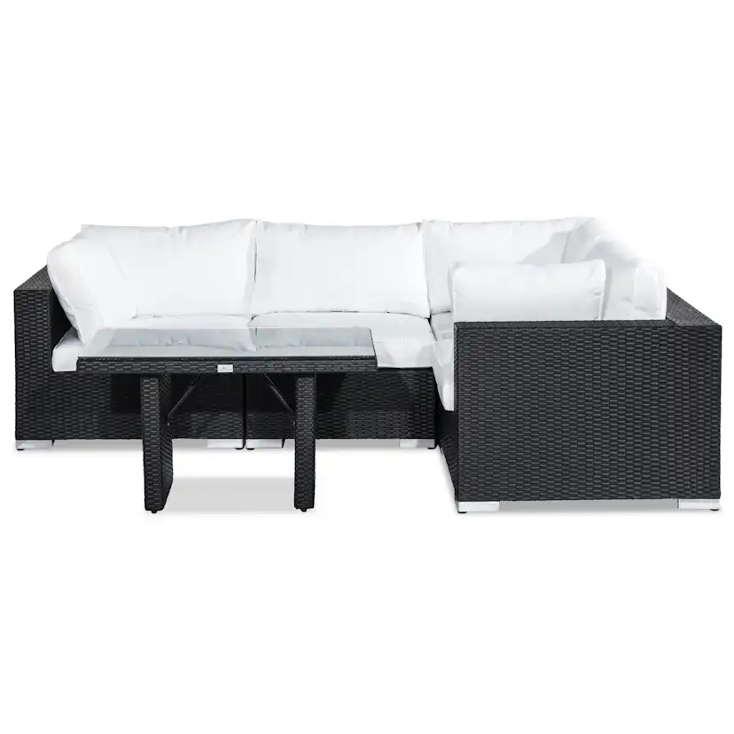 Loungegrupp Comfort Garden Bahamas 4-sits Hörn med Soffbord 100x60 och Armstöd Utomhus