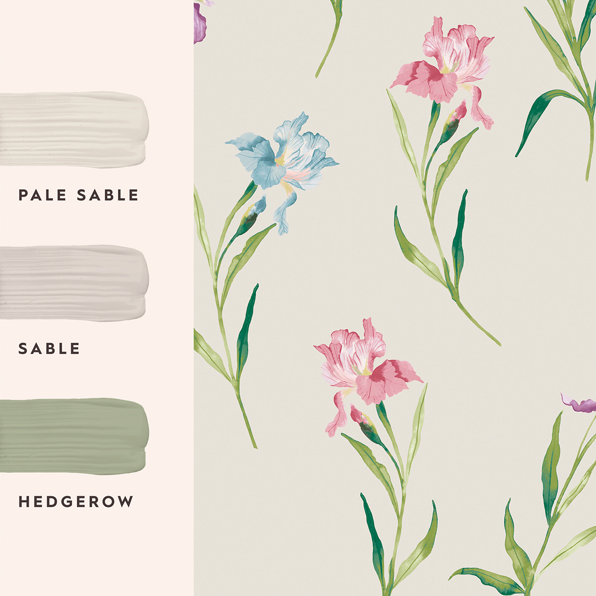 Tapet Laura Ashley Hawling Irises Naturell