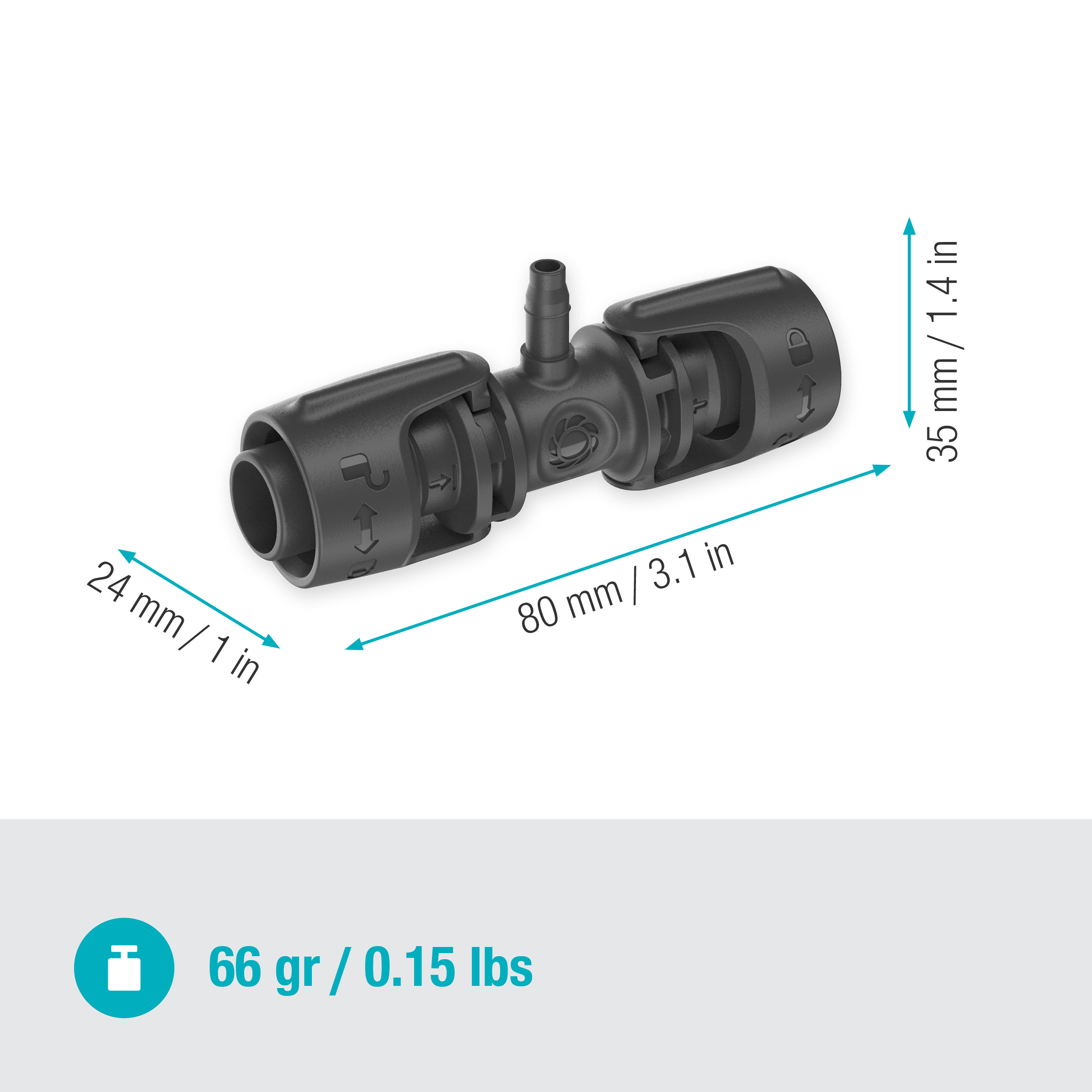T-koppling Gardena Micro-Drip 1/2"-3/16"