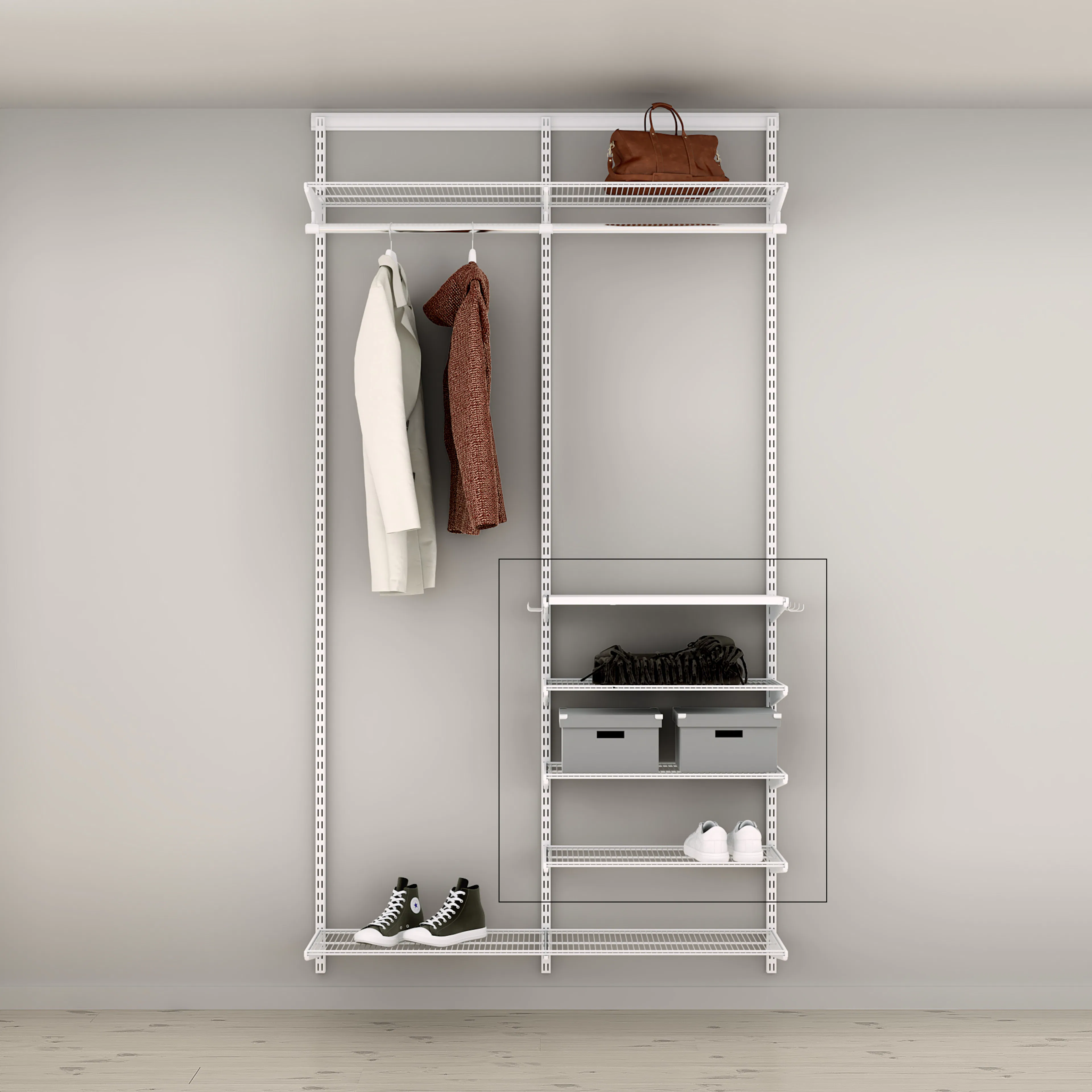 Tilläggslösning Elfa Ready Solution Classic 60.10 Vit B: 607 mm