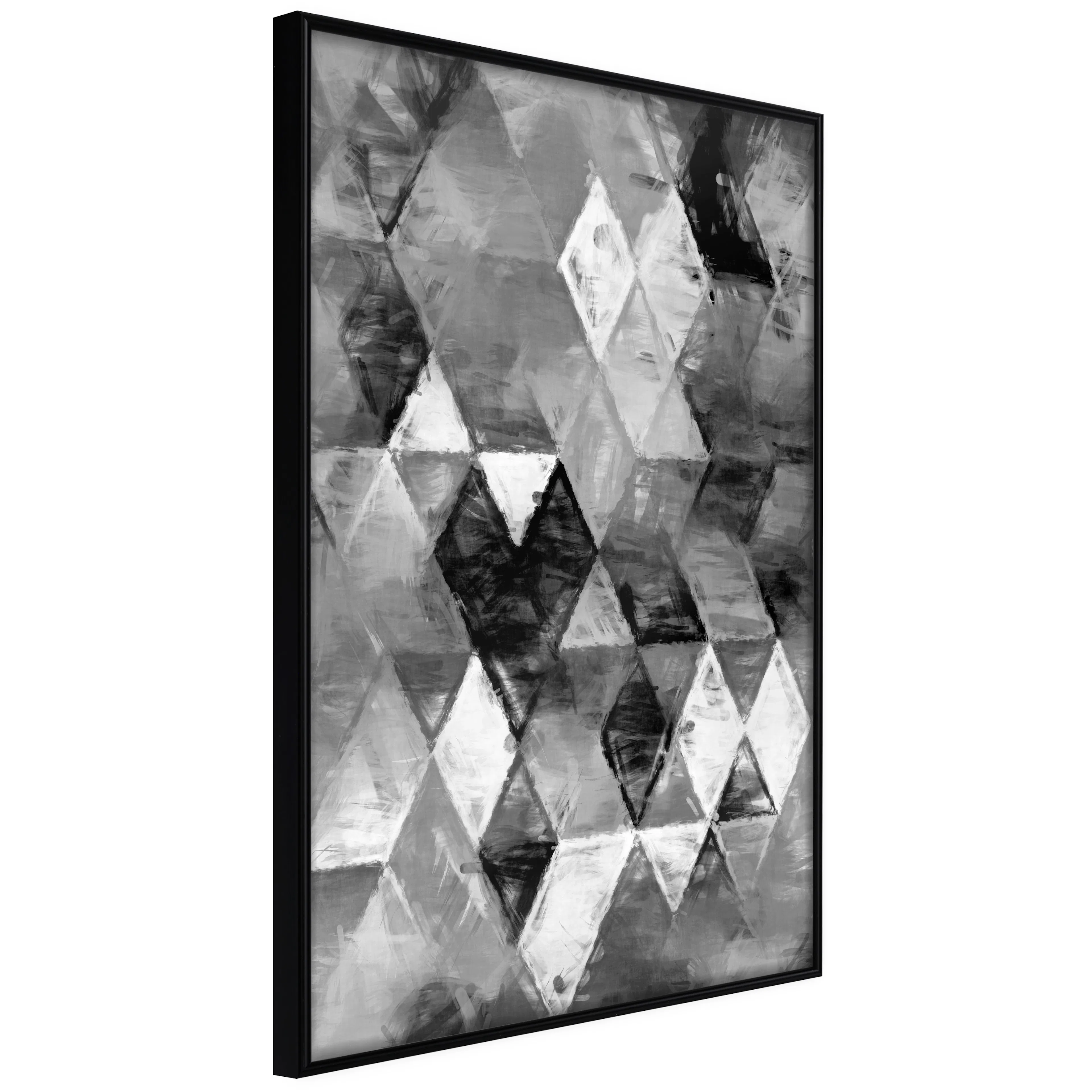 Affisch - Black and White Diamonds [Poster] 40x60 Svart ram, 40x60 cm