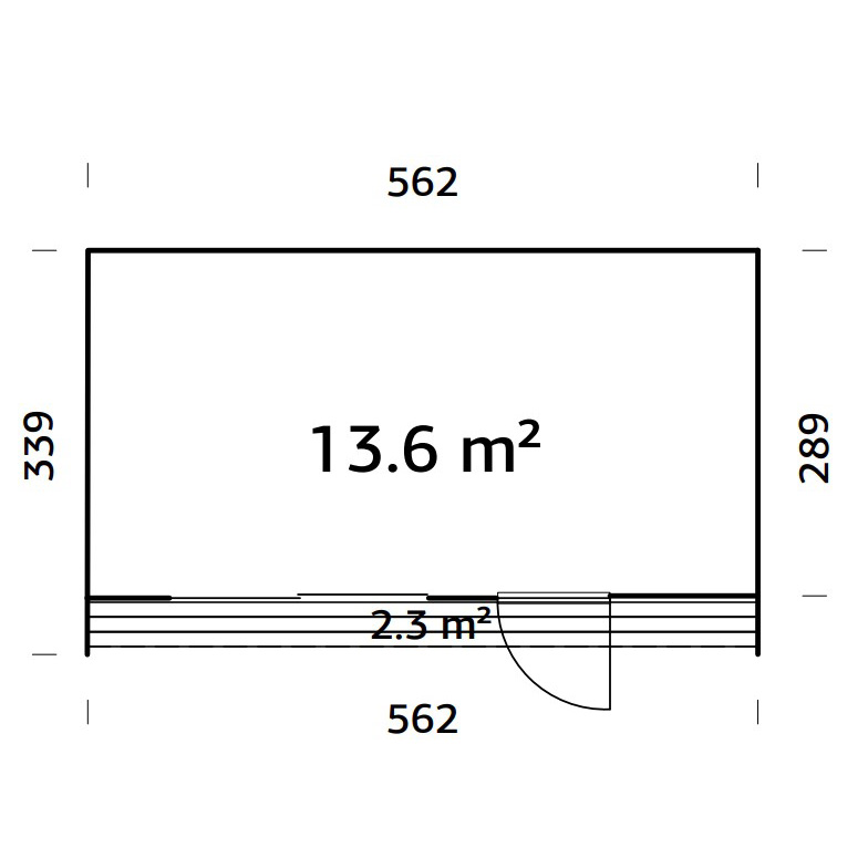 Trädgårdshus Palmako Johanna 19 m² (inv. 13,6 m² )