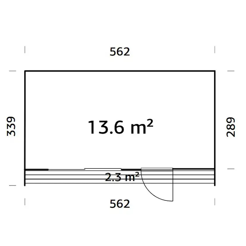 Trädgårdshus Palmako Johanna 19 m² (inv. 13,6 m² )