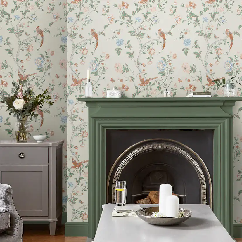 Tapet Laura Ashley Summer Palace Sage / Apricot 120133