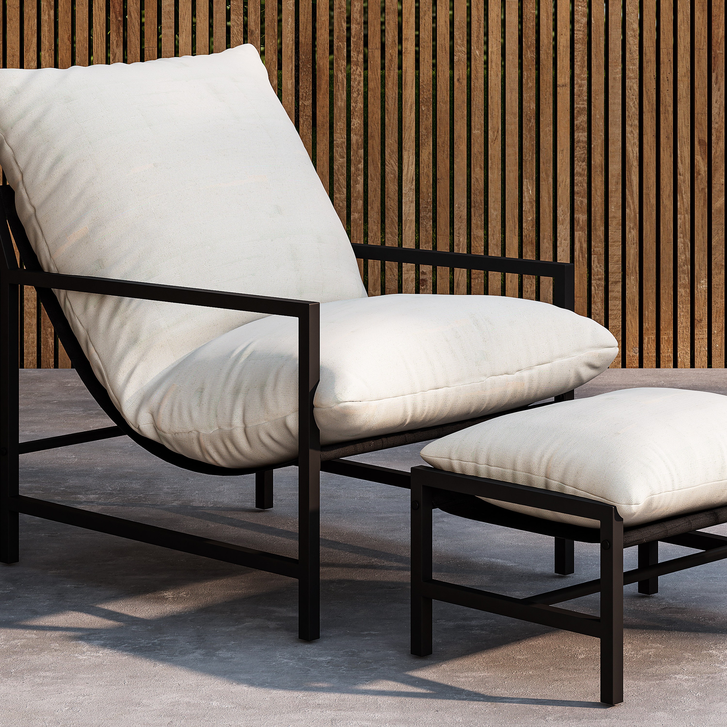 Corso Lounge Chair - Black / Beige Svart