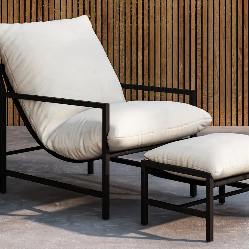 Corso Lounge Chair - Black / Beige Svart