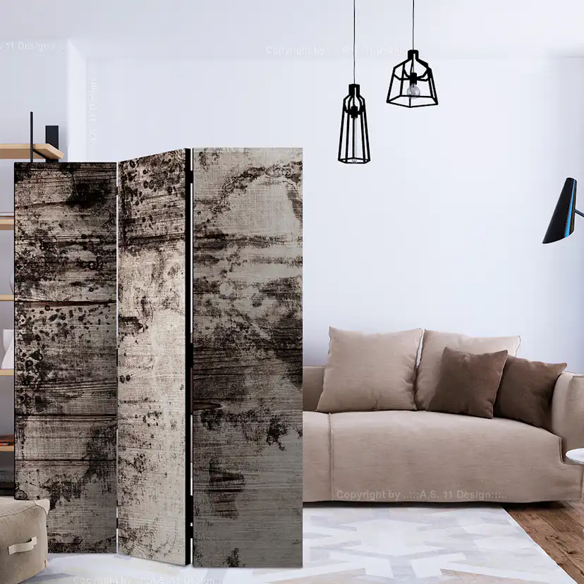 Rumsavdelare Skärmvägg Arkiio Burnt Wood 135x172 cm