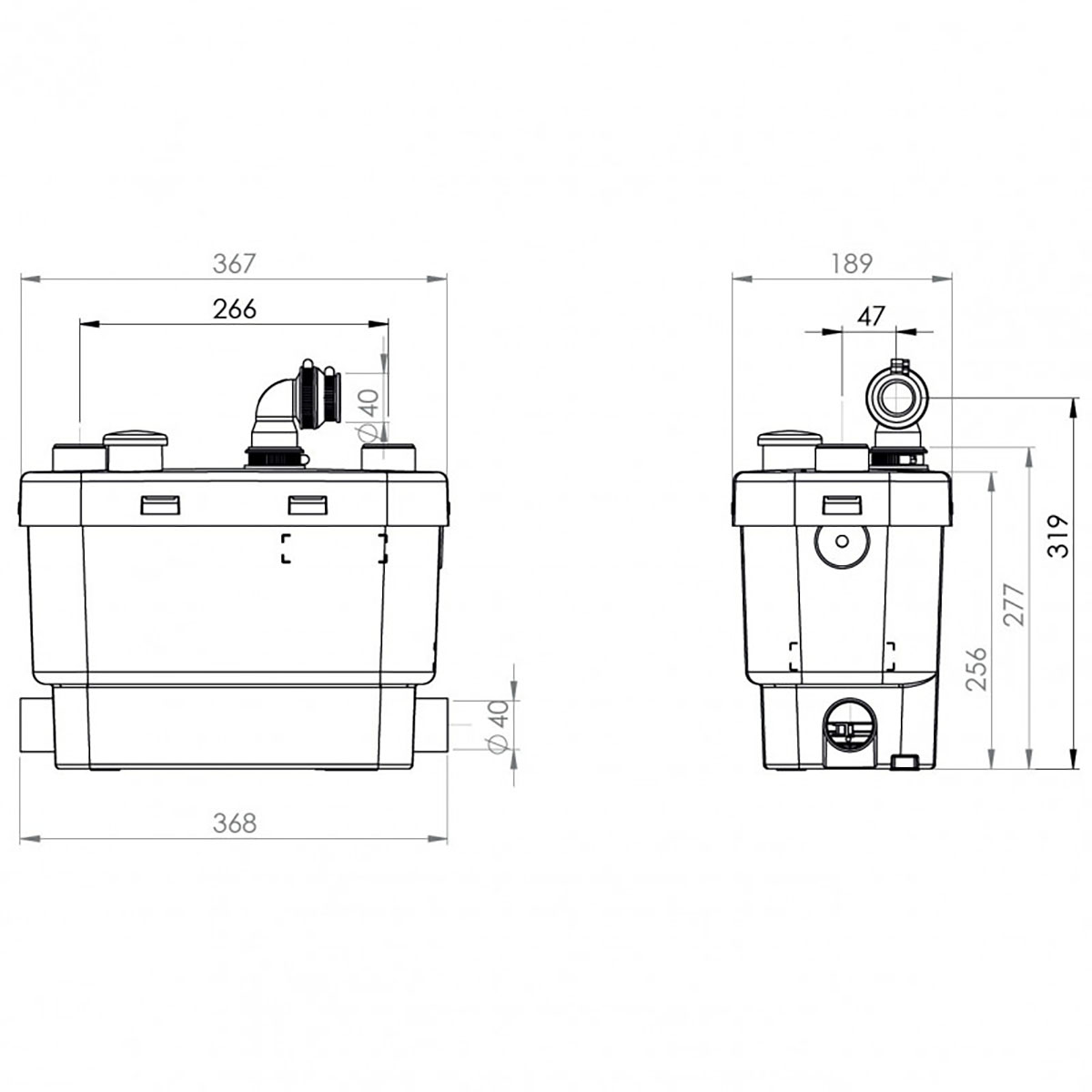 Pumpstation Saniflo Sanivite+ För Kök och Tvättstuga