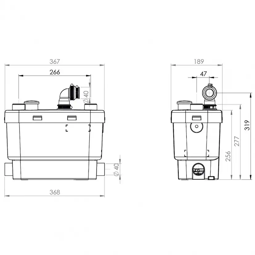 Pumpstation Saniflo Sanivite+ För Kök och Tvättstuga