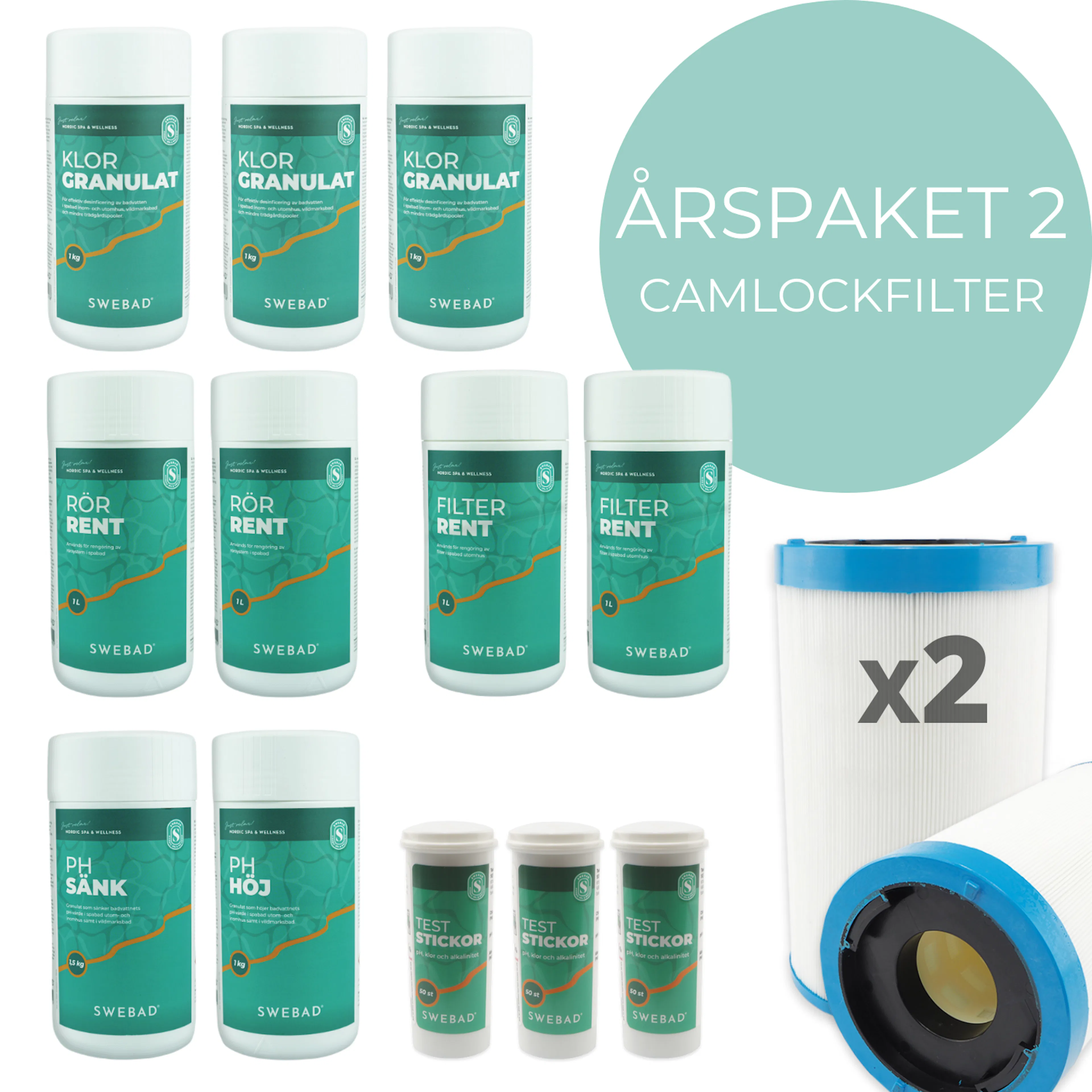 Årspaket 2  Swebad med 2 Camlookfilter