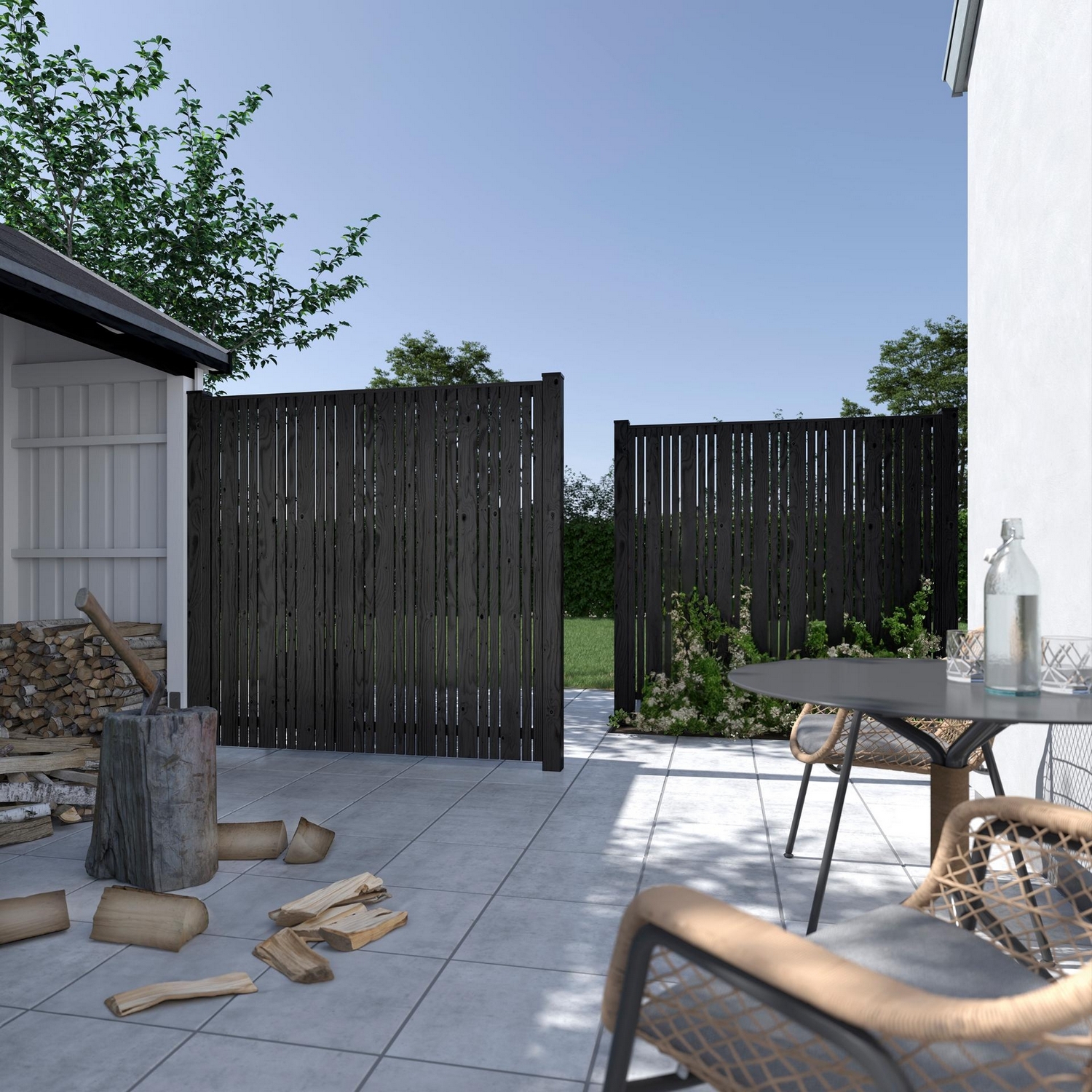 Tangent staket Svart RAL 9005