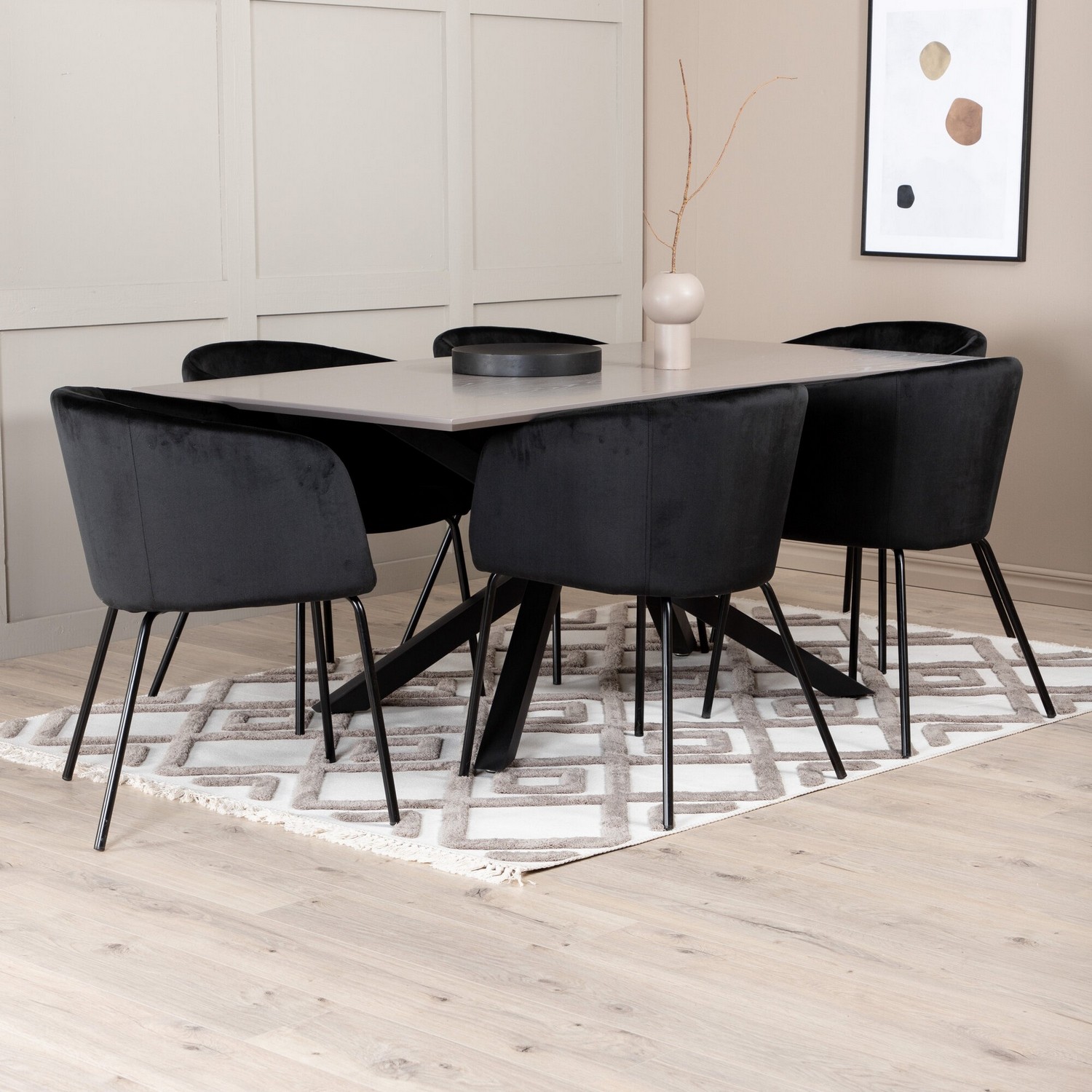 Matgrupp Venture Home Piata med 6 Bergen Stolar